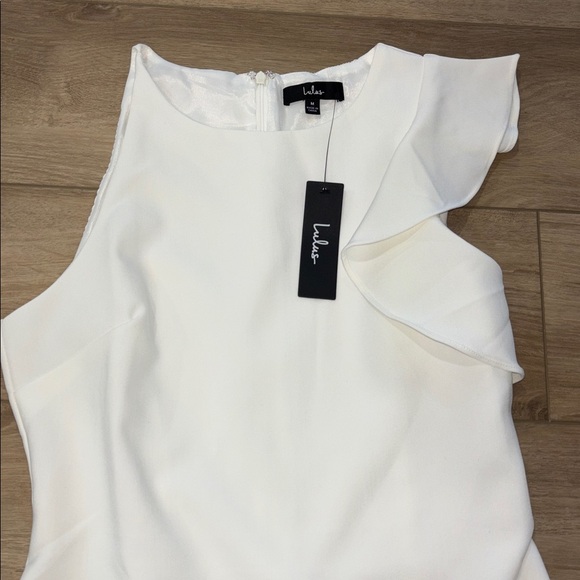 Lulus Dinah White One-Shoulder Dress size medium new with tags - Picture 6 of 9